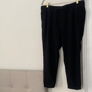 Old Navy Linen Women's Black Ankle Pants L